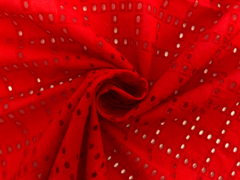 Cotton Eyelet in Tomato1