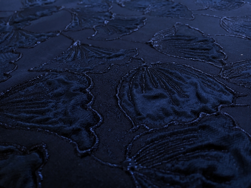 Silk Blend Brocade with Ginkgo Biloba Leaves Jacquard 2