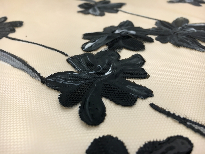 Nude Illusion with Hand Painted Flowers2