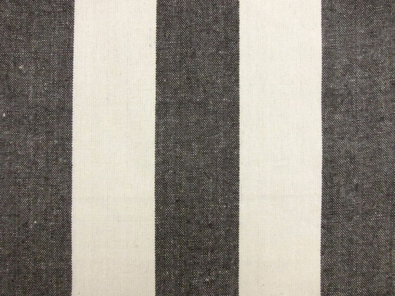 Cotton Upholstery 3" Stripe in Chocolate And Ivory0