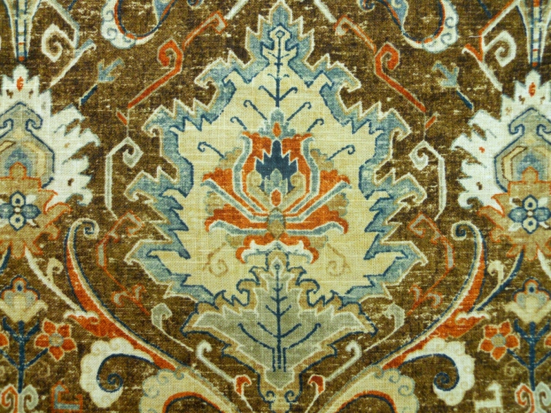 Linen Viscose Upholstery Ornamental Karma Print0