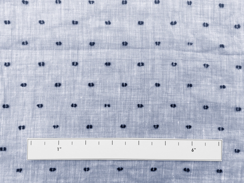 Italian Linen Plumetis in Powder Blue And Navy2