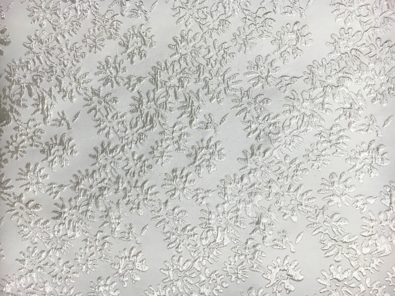 Metallic Floral Brocade in Silver0