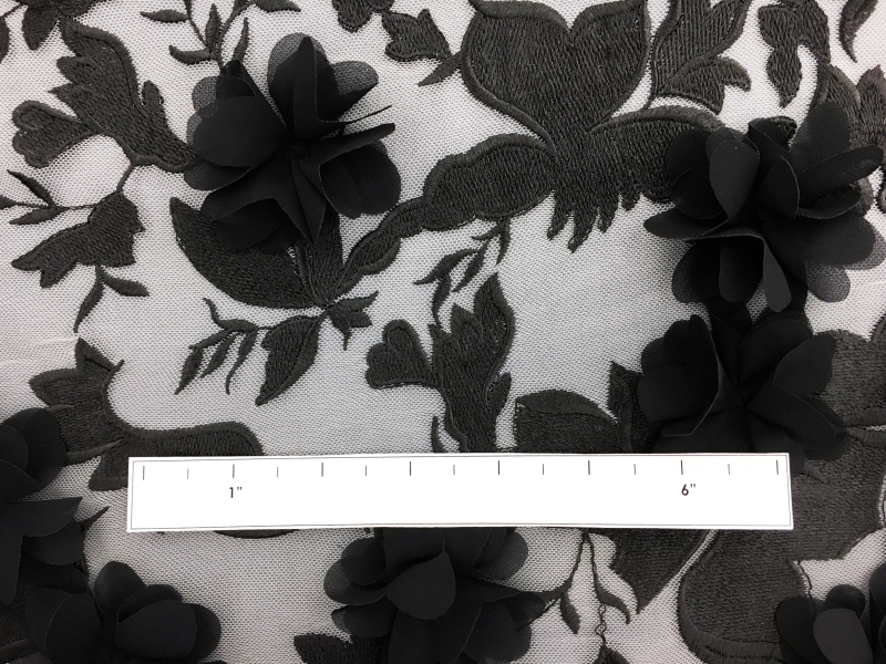 Degradé Embroidery and Flower Appliqués on Tulle1