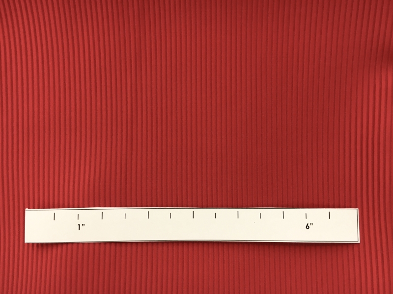 Italian Cotton and Acetate Ottoman in Rosso1