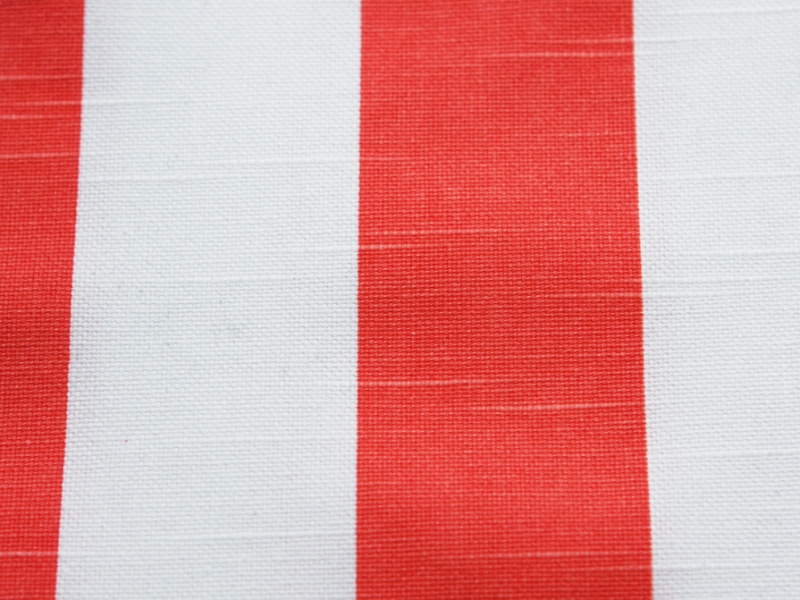 Cotton Canvas 2" Stripe In Neon Orange And White2