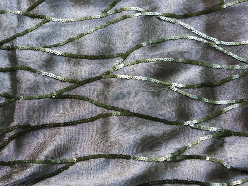 Sequins on Metallic Organza0