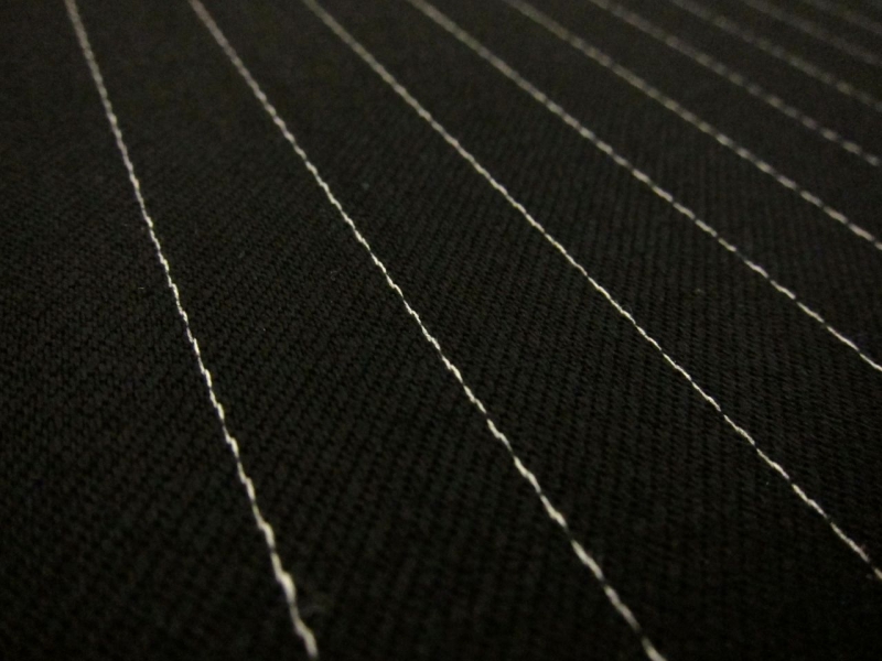 Wool Blend Satin Faille Pinstripe2