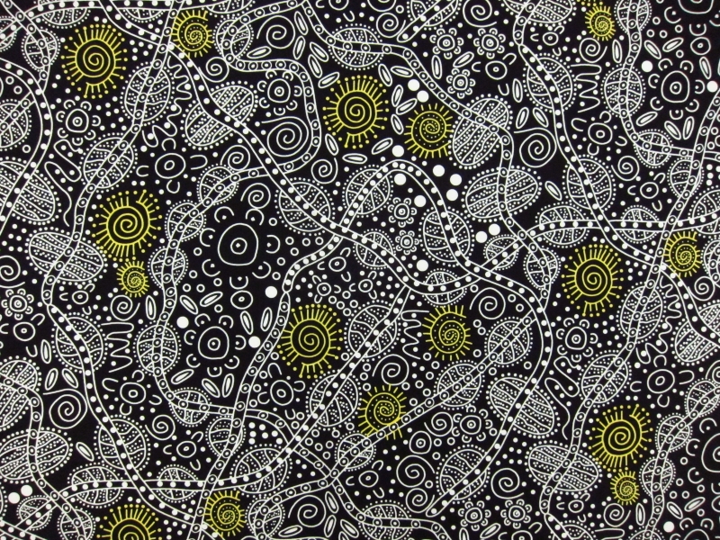 Australian Cotton Print With Aboriginal Motif0