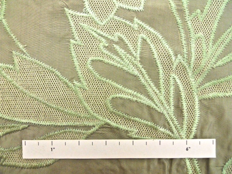 Silk Taffeta with Embroidered Flowers and Mesh1