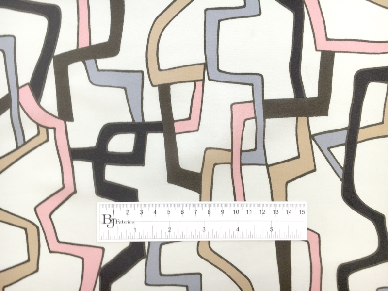 Printed Silk Crepe de Chine with Geometric Chains1