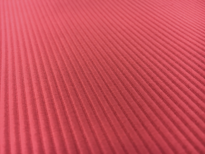 Italian Cotton and Acetate Ottoman in Cerise2