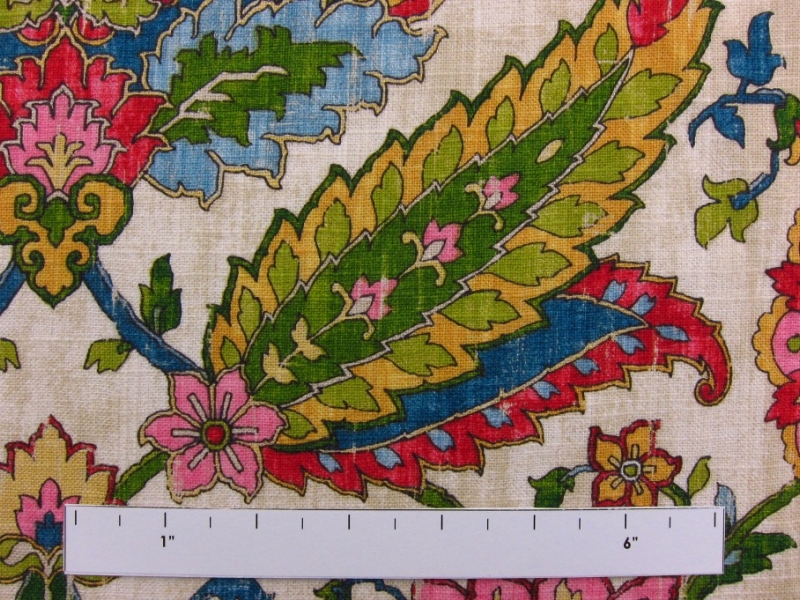 Linen Upholstery Paisley Print1