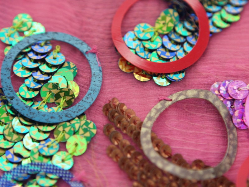 Sequined Novelty on Silk Chiffon2