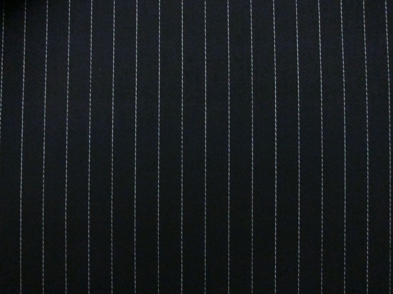 Wool Blend Satin Faille Pinstripe0