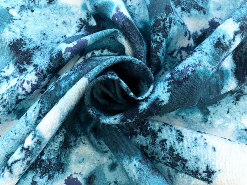 Lightweight Canvas Marble Camo Print in Aqua1