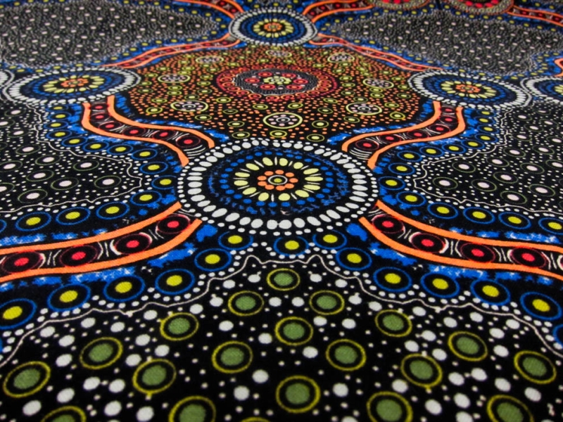 Australian Cotton Print With Aboriginal Motif2