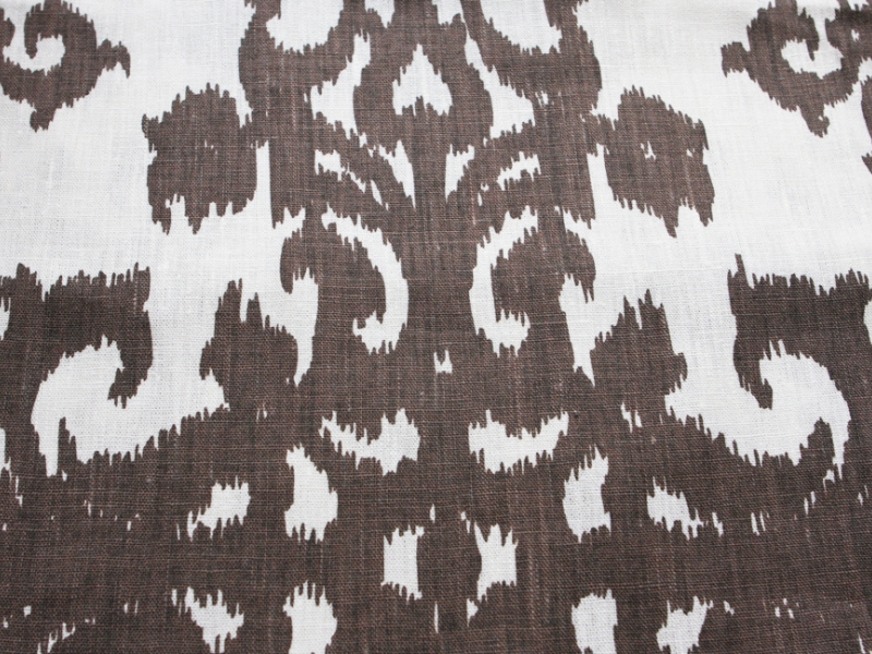 Linen Upholstery Ornamental Ikat Print0