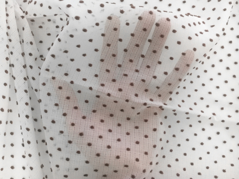 Cotton Plumetis in Brown2