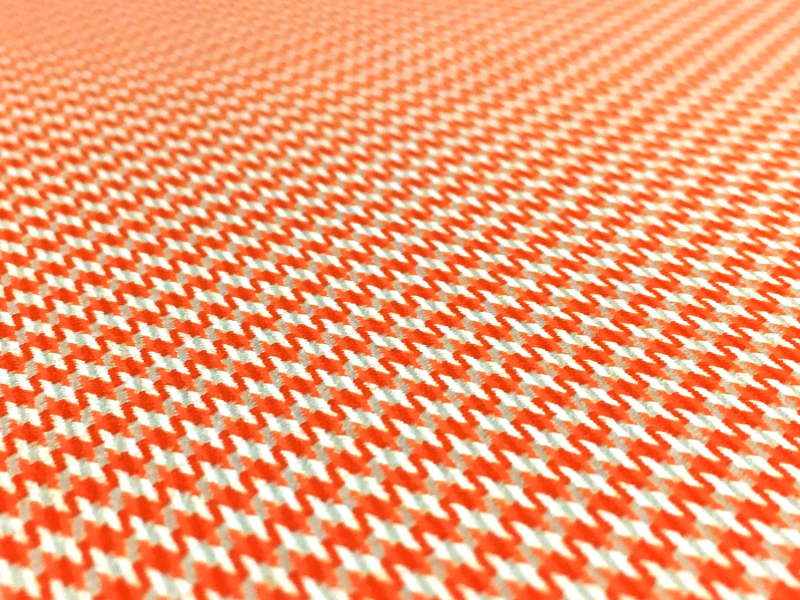Italian Superfine Wool and Silk Houndstooth in Tangerine2