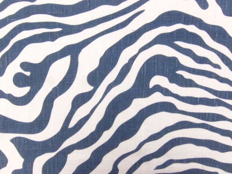 Linen Upholstery Zebra Print in Bluestone0
