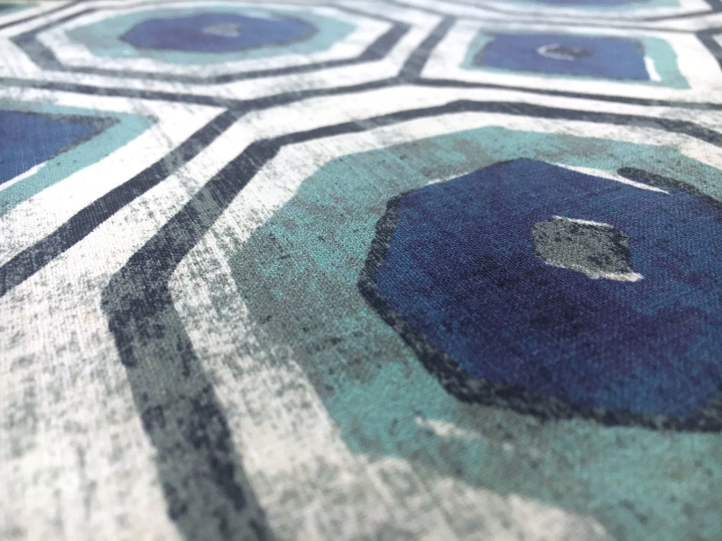 Linen Handkerchief Geometric Print 2