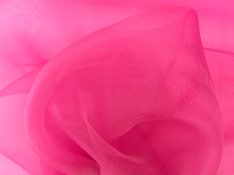 Japanese Polyester Extra Fine Organza in Hot Pink0