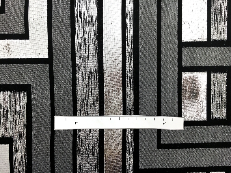 Metallic Geometric Jacquard Brocade in Silver1