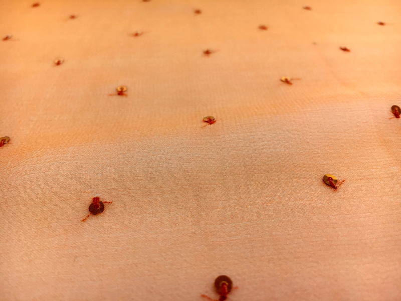 Sequins on Ombré Silk Chiffon in Orange1