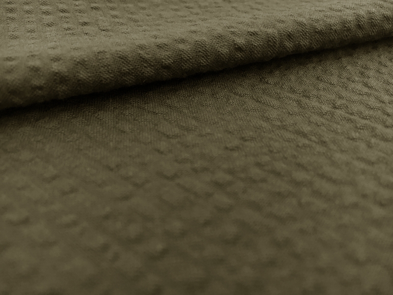 Japanese Cotton Seersucker in Army Green0