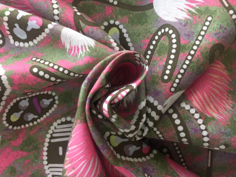 Australian Cotton Print With Aboriginal Motif1