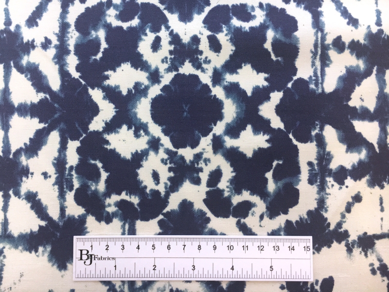 Stretch Linen Shibori Print in Indigo2