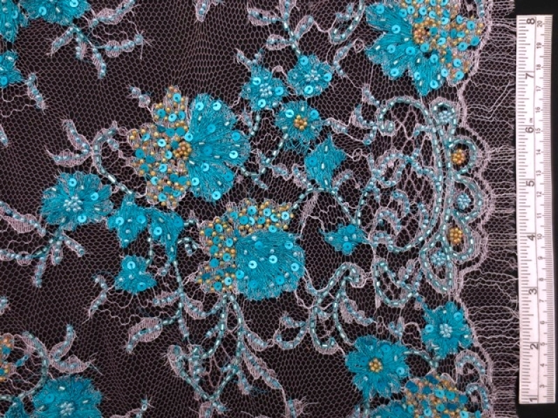 Beaded Metallic Lace0