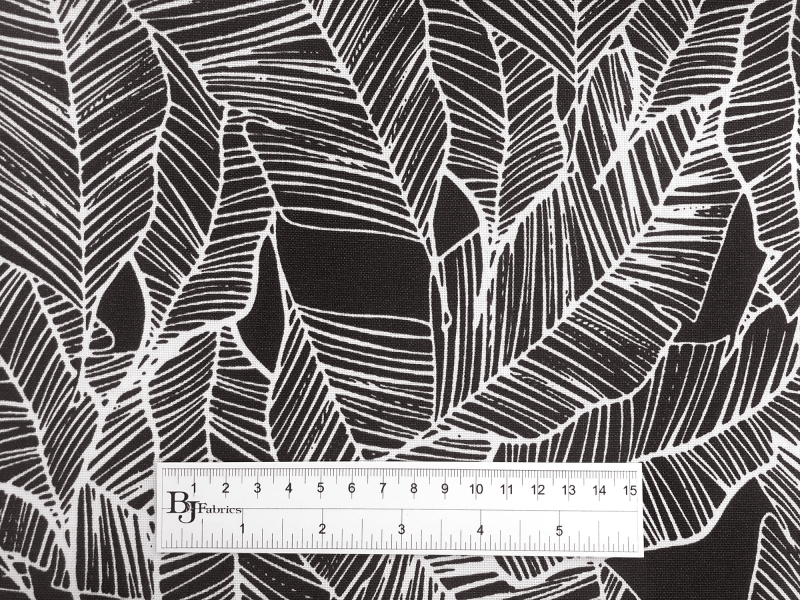 Charcoal Leaves Polyester Outdoor Print3