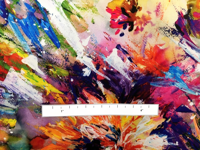 Polyester Mikado with Printed Abstract Brush Strokes1