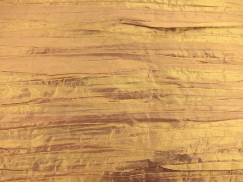 Iridescent Metallic Tucked Silk Shantung0