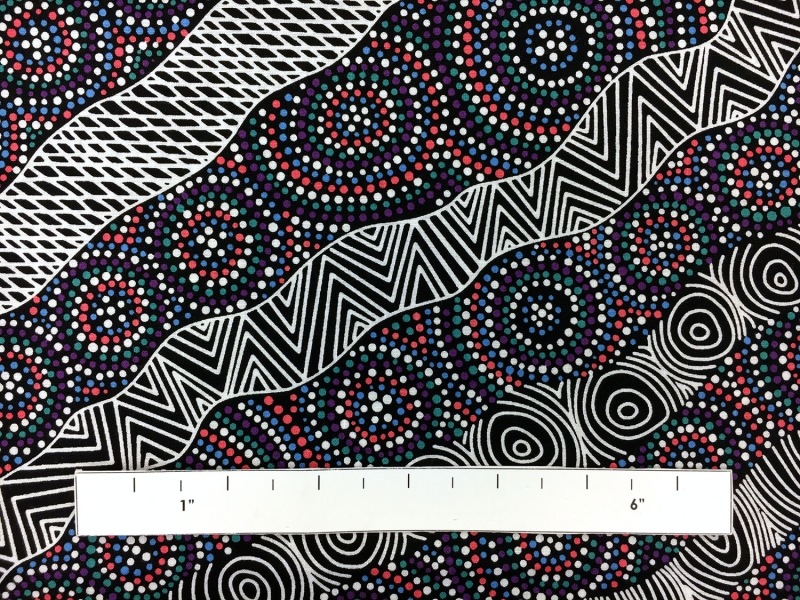 Australian Cotton Print With Aboriginal Motif 1