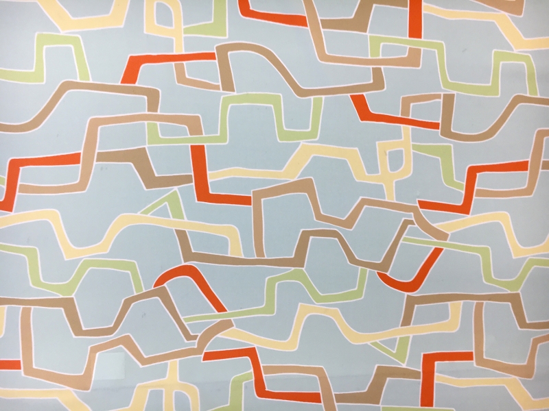 Printed Silk Crepe de Chine with Geometric Chains0