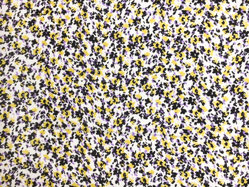 Printed Silk Gazar with Small Flowers0