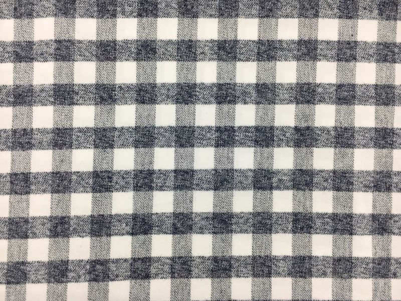 Cotton Flannel Plaid in White and Navy0