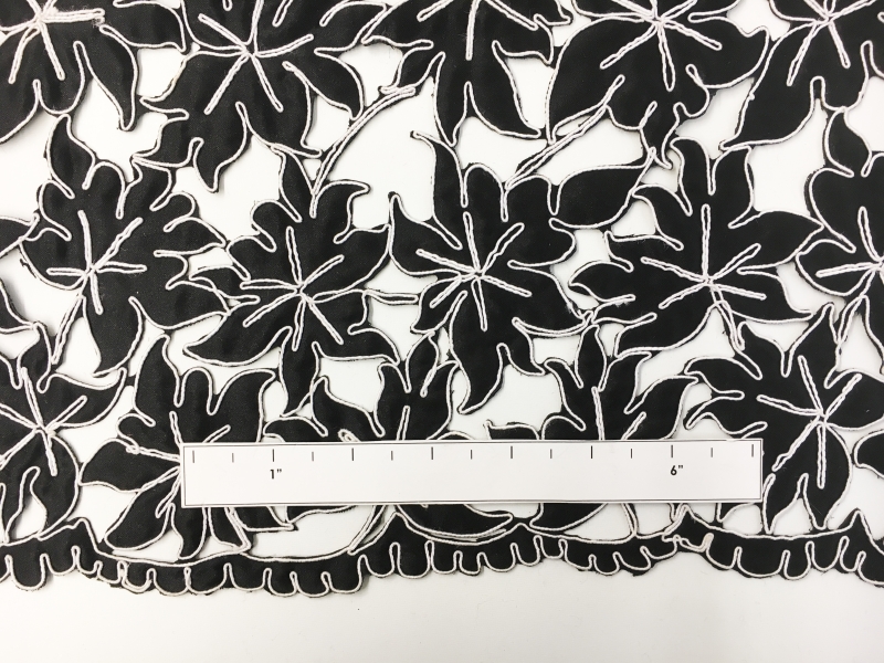 Corded Laser Cut Satin with a Double Scalloped Border1