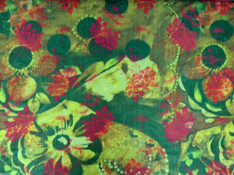 Warp Printed Fil Coupé Taffeta0