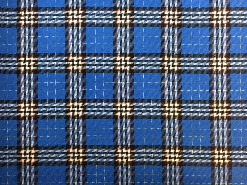 Italian Virgin Wool Tartan Plaid in Bluette0