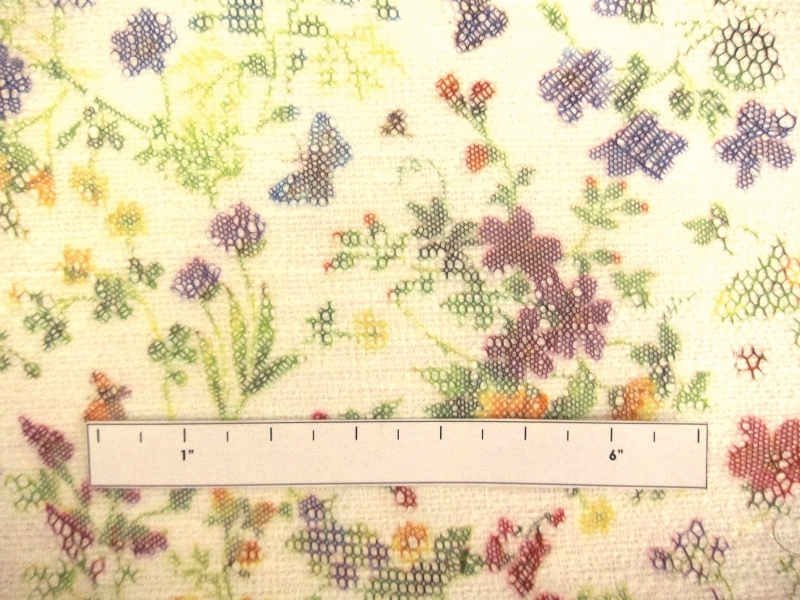 Printed Fused Net Floral Brocade1