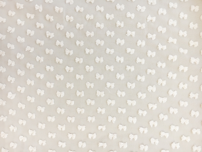 Silk and Cotton Swiss Dot Chiffon in Ivory1