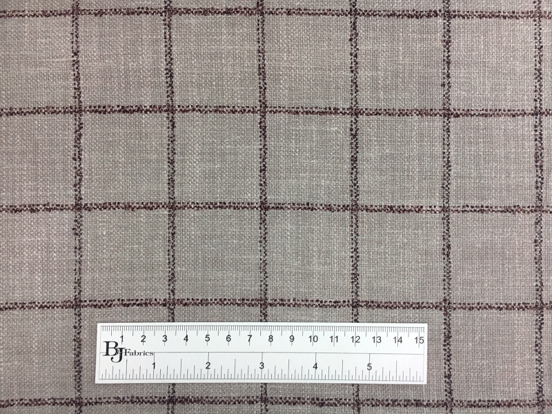 Italian Silk Linen Wool Blend Window Pane in Stone3