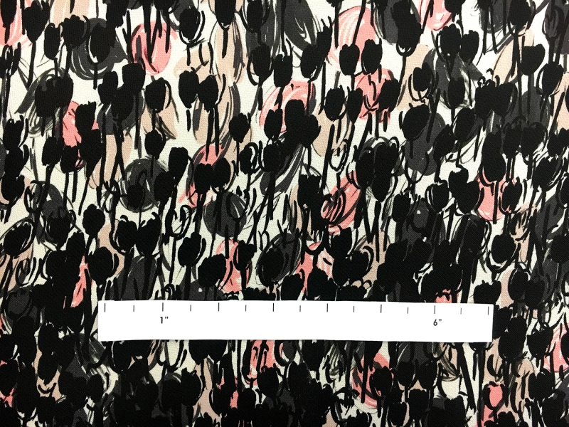 Printed Silk Gazar with Degradé Abstract Tulips1