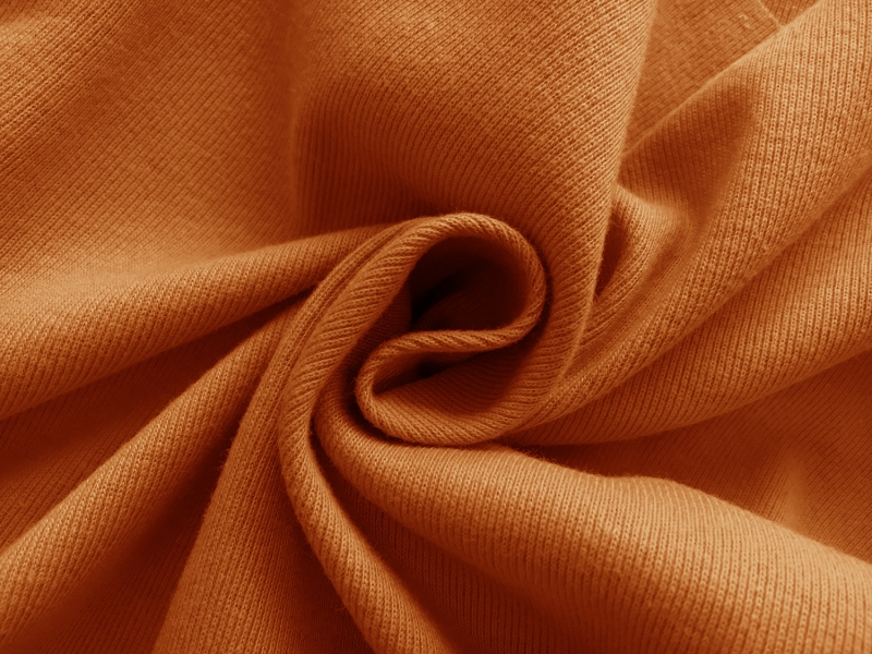 Japanese Cotton Tubular Rib Knit in Pumpkin1