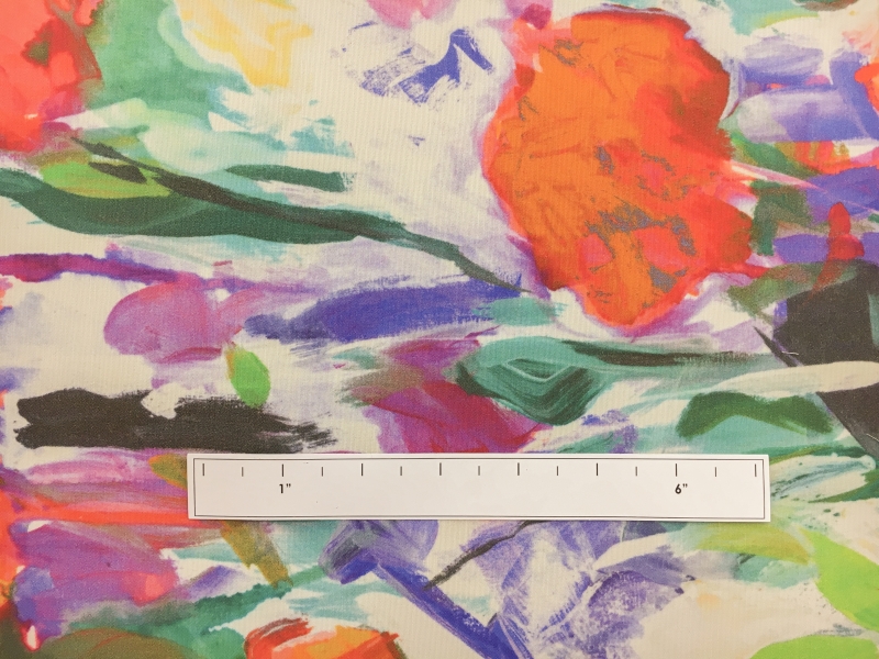 Printed Heavy Silk and Wool with Abstract Painterly Florals1