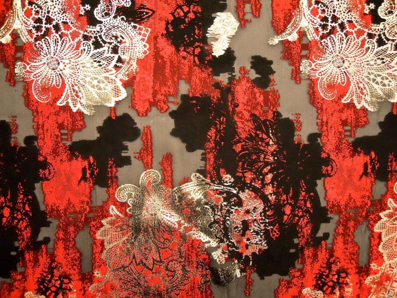 Silk Blend Metallic Fil Coupé Organza0